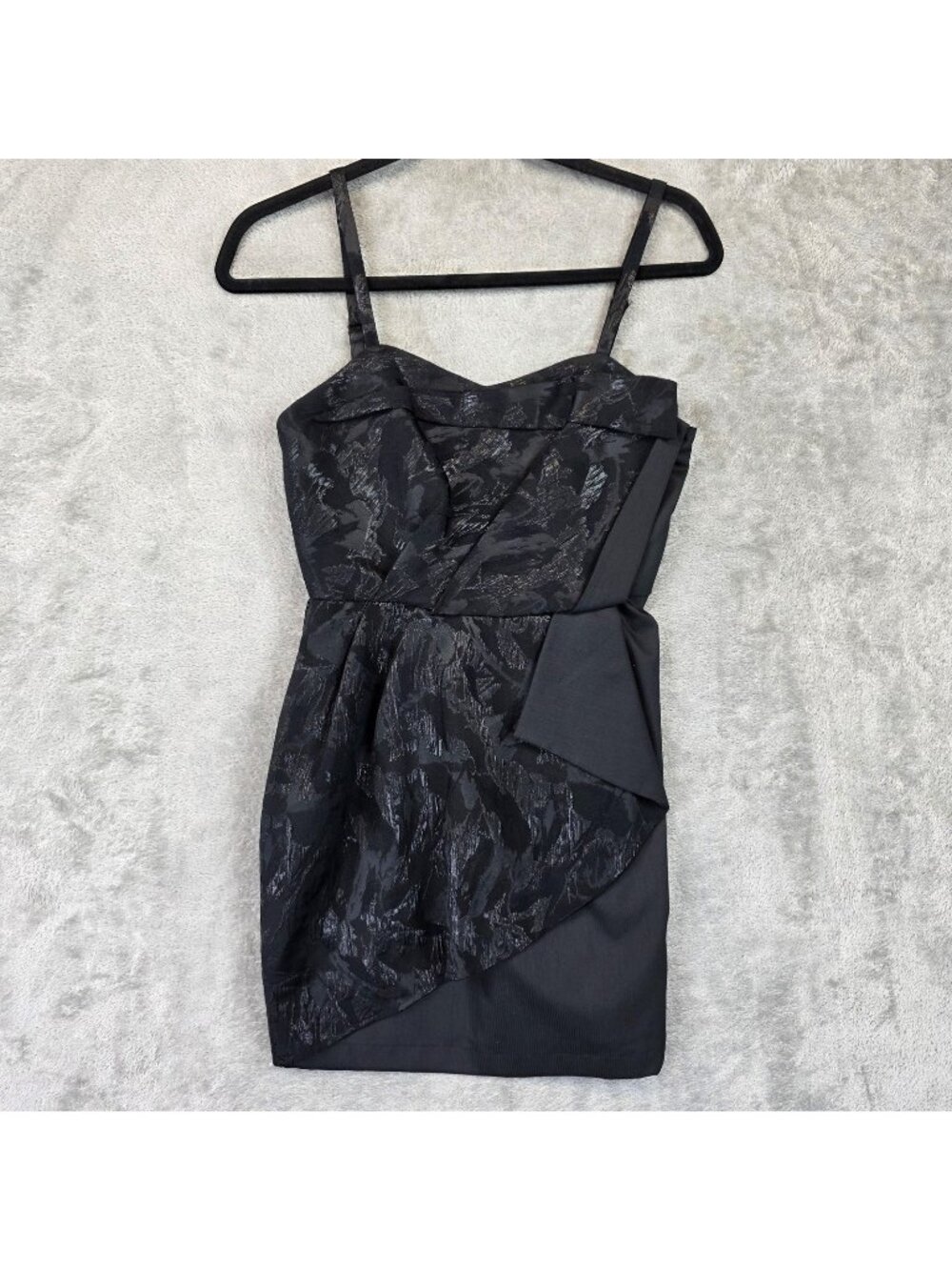 BCBGeneration Dress Womens 2 Metallic Jacquard Sweetheart Strap Mini Party